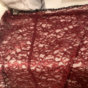 Catholic Infinity Veil - Dark Red Burgundy Lace